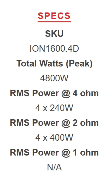 DS18 | ION1600.4D | 4 Channel Amplifier