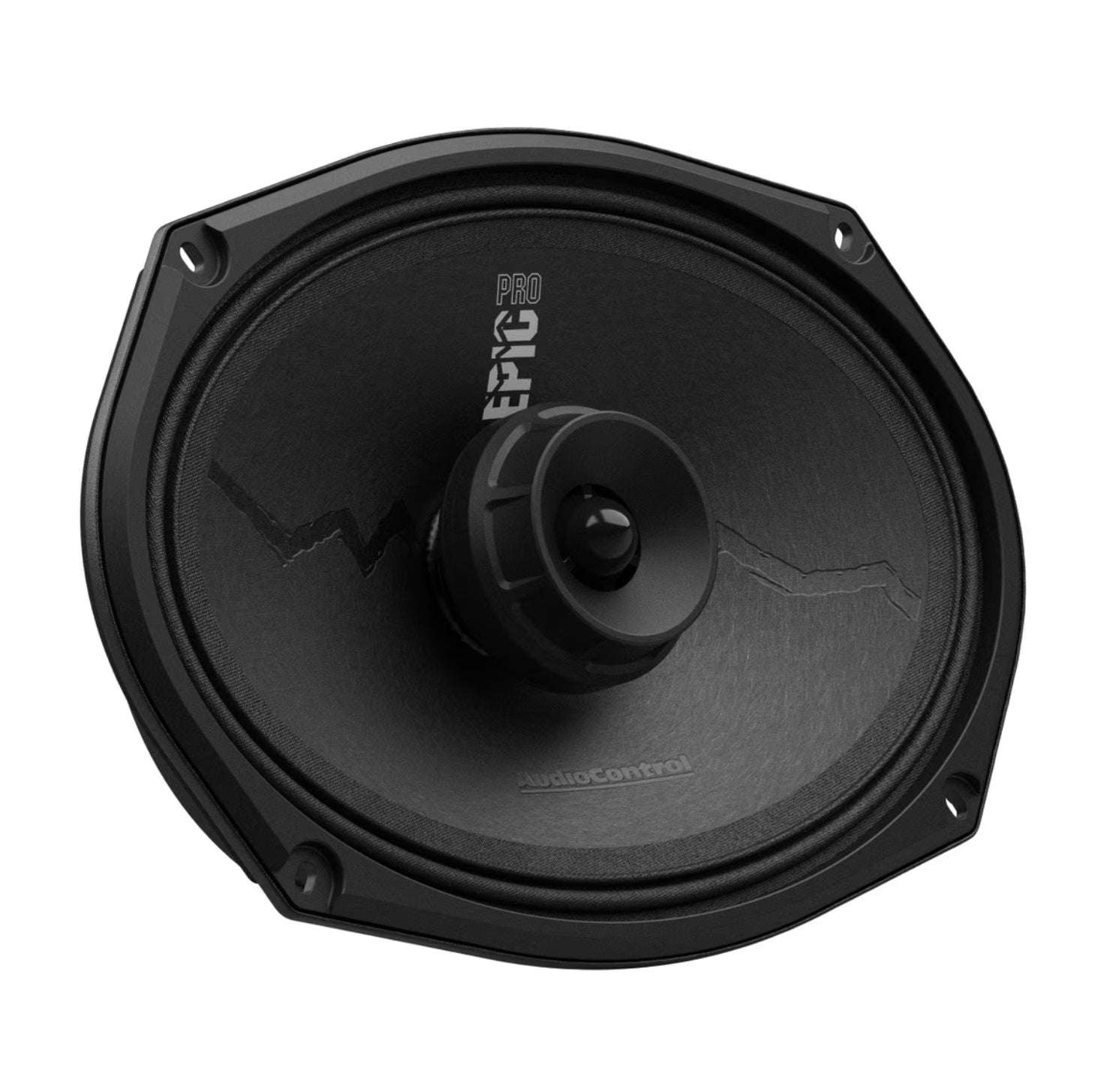 AudioControl EPICPRO69CX 6x9 inch coaxial car speaker front angled view showing cone and center tweeter
