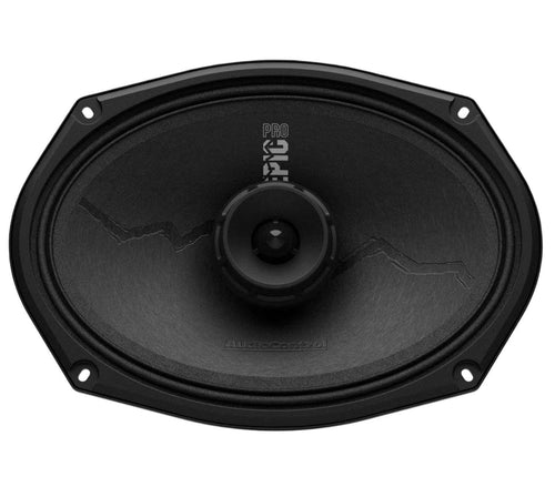 AudioControl EPICPRO69CX Epic Pro Series 6x9 coaxial speaker front view with black polypropylene cone and dome tweeter
