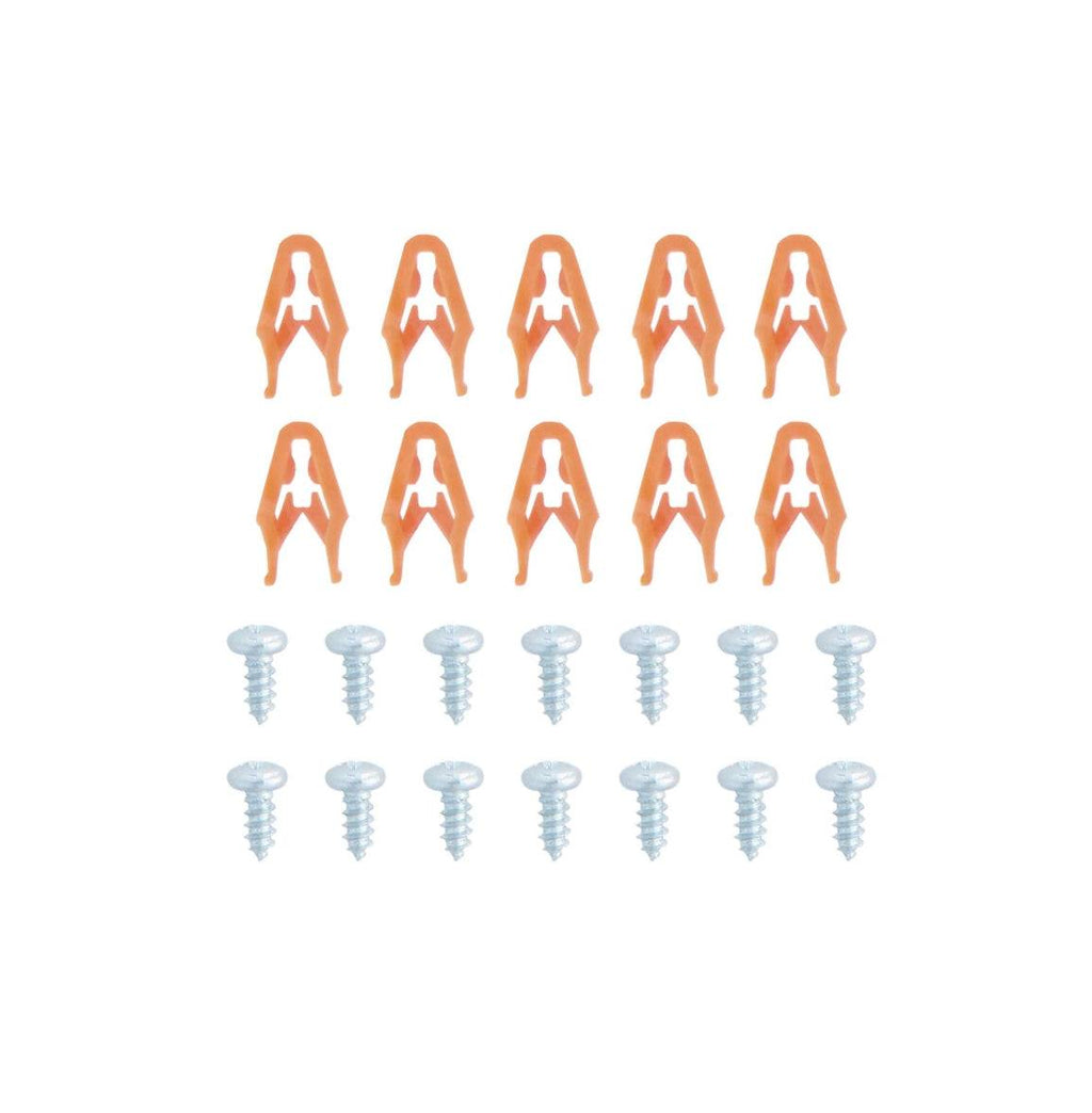 Metra 95-6562 included installation hardware with 10 orange nylon retainer clips and 12 mounting screws