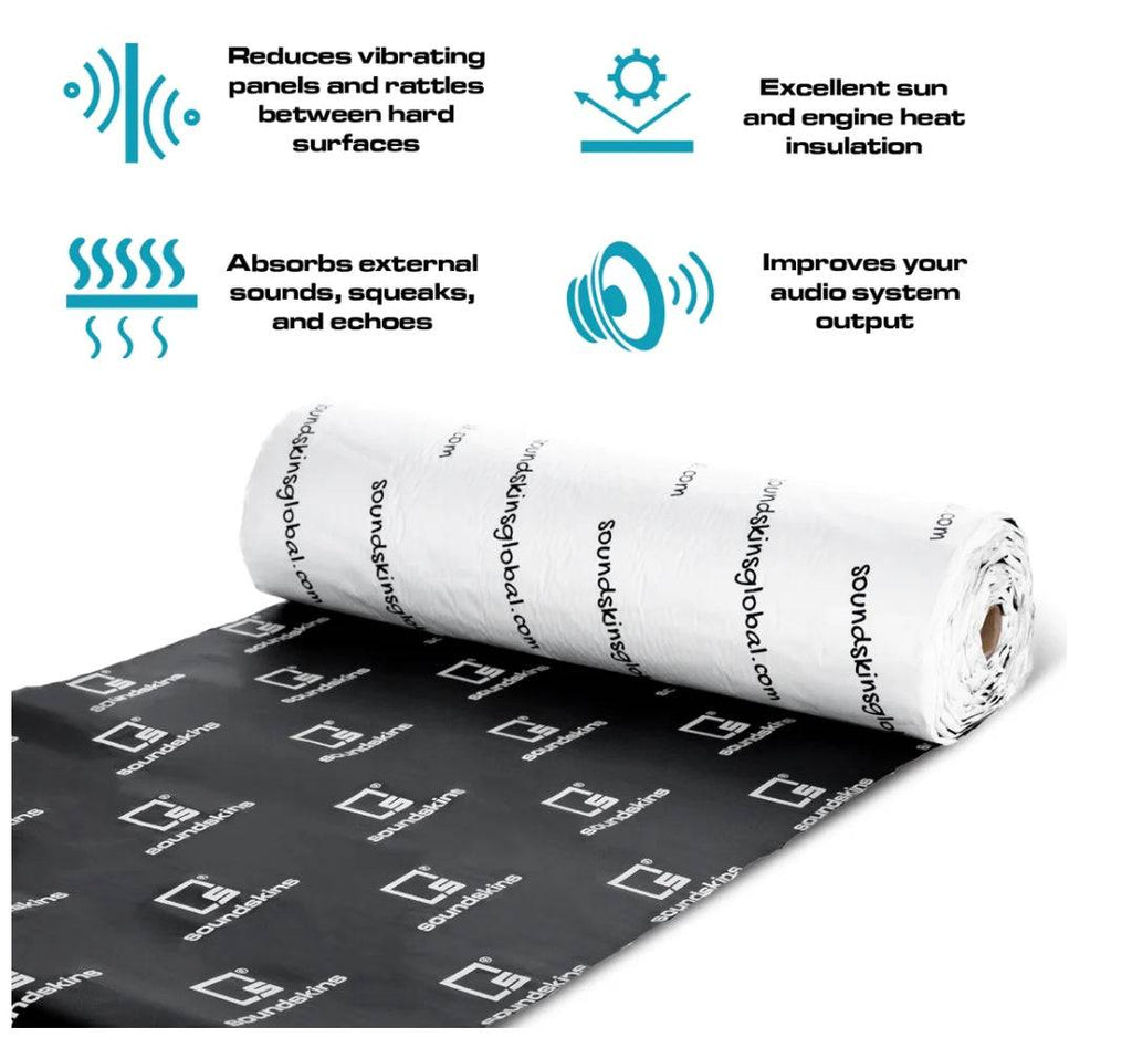 SoundSkins Pro SSPRO-1 car sound deadening mat roll - reduces panel vibration and rattles, absorbs external noise, blocks engine heat, and improves audio system output