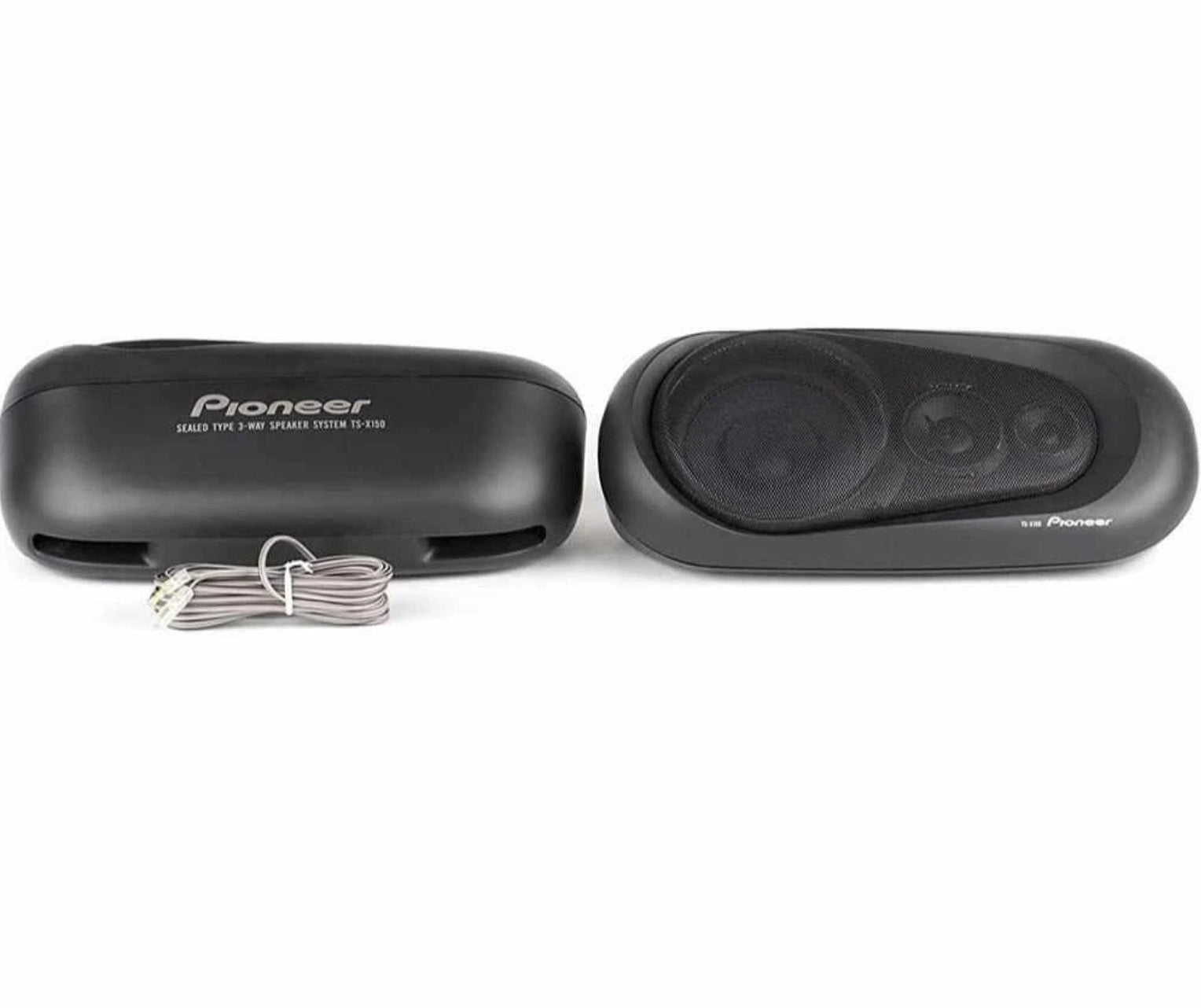 Pioneer TS-X150 3-way speakers. one facing forwards and one facing backwards