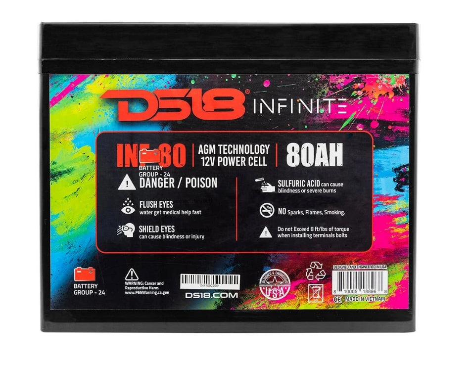 DS18 INF-80 12V 80Ah AGM Car Audio Power Cell