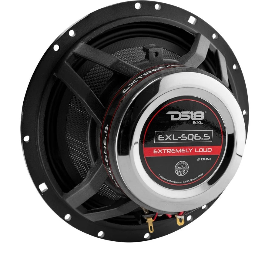 DS18 EXL-SQ6.5 6.5" 2-Way Coaxial Speaker | 120W RMS | Fiberglass Cone | 3 Ohm