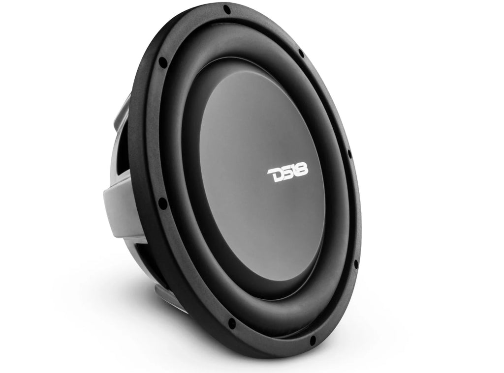 A black DS18 brand car subwoofer speaker shown at a three-quarter angle on a clean white background.