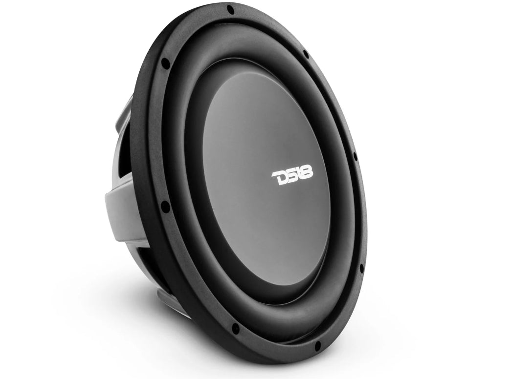 A black DS18 brand car subwoofer speaker shown at a three-quarter angle on a clean white background.
