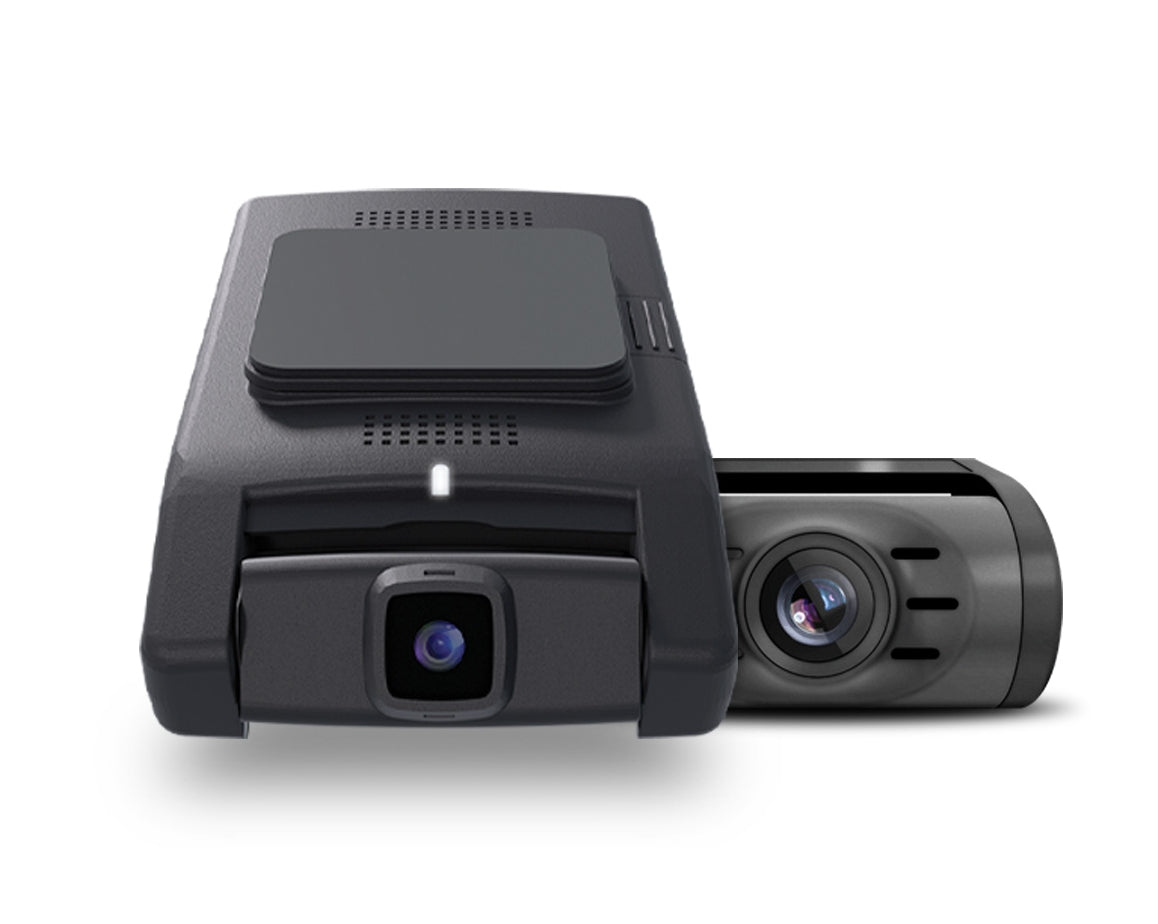 Momento M8 Max 4K front dash camera and Full HD rear camera kit shown together on white background